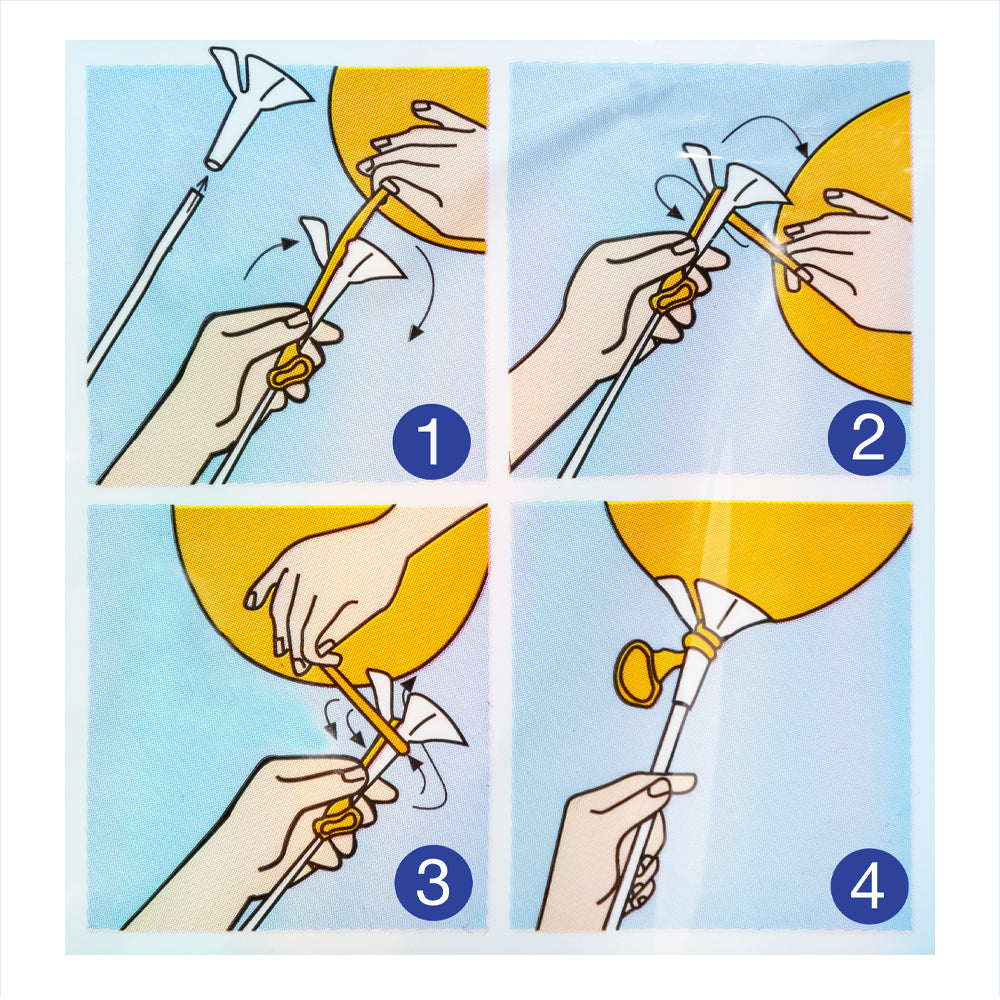 Support ballon/Sachet de 12 pièces couleurs assorties