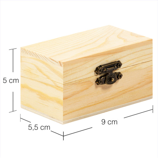 Set 3 Cajas madera natural con tapa 9x5x5,5cm - LIMÓN ARTES