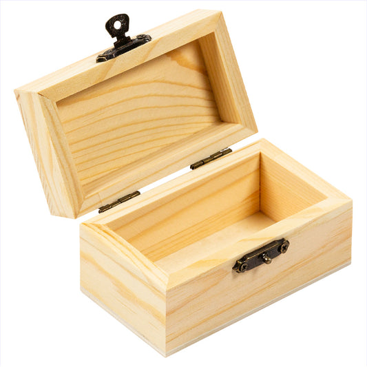 Lot de 3 boîtes en bois naturel avec couvercle 9x5x5,5cm