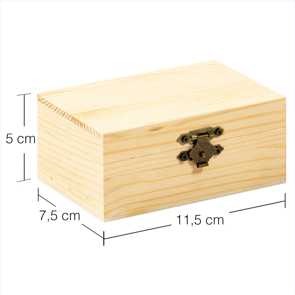 Lot de 3 caisses en bois naturel avec couvercle 11,5x7,5x5cm