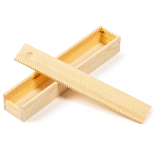 Lot de 3 caisses en bois naturel avec couvercle coulissant 21x4x3cm