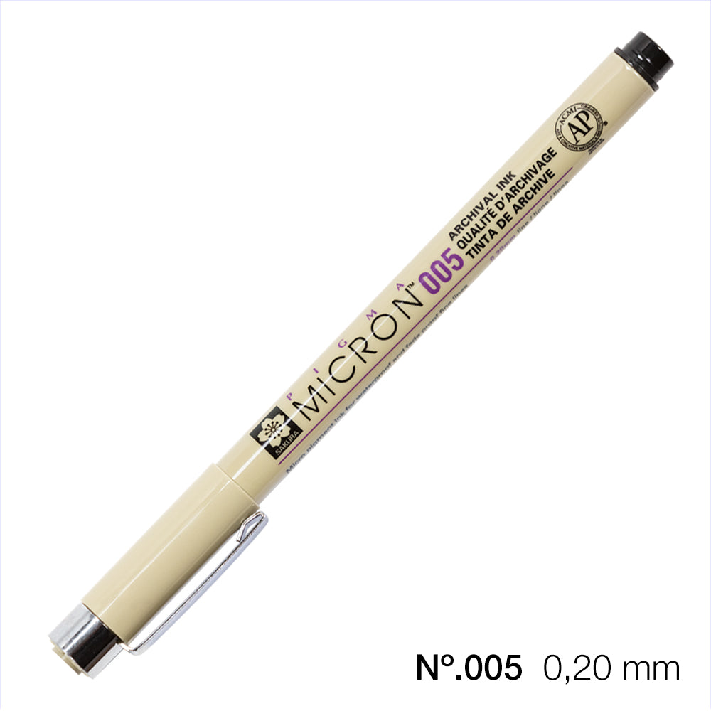 Rotulador negro con calidad archivo de Sakura/Variedad de opciones de punta/Calibrado punta fina/Pigma micron