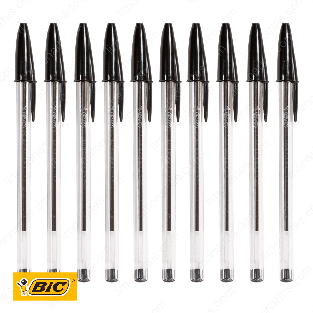 BIC Cristal Bolígrafos, Original/1.0 mm x 10 uds./Azul, Rojo, Negro/Óptimo para material escolar,Material Oficina y Papelaria - LIMÓN ARTES