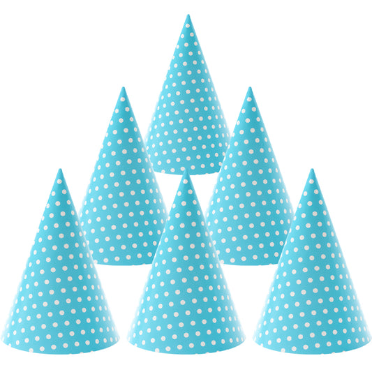 Party hat with elastic band 20cm 6pcs
