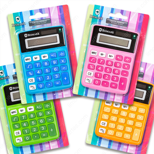 Calculadoras 8 digit Bismark Disponible en 4 colores