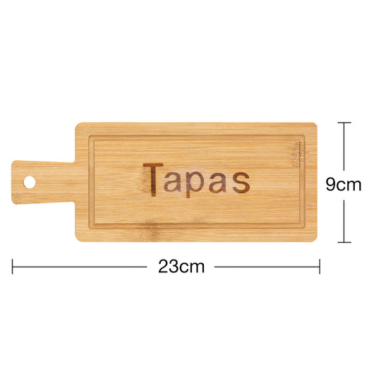 Planches à tapas en bambou avec poignée 23x9 cm