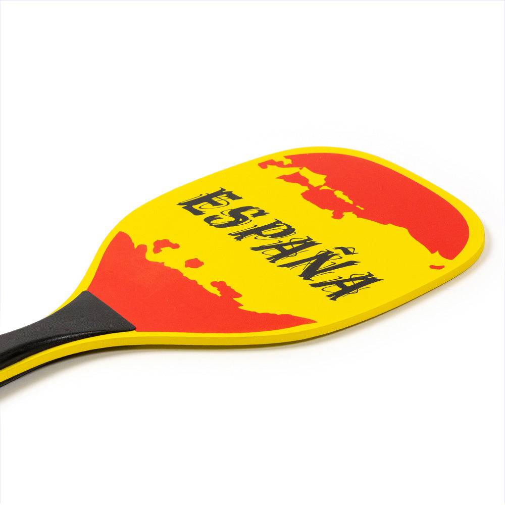 Wooden beach paddles with ball Set of 2 / Decorated Spain