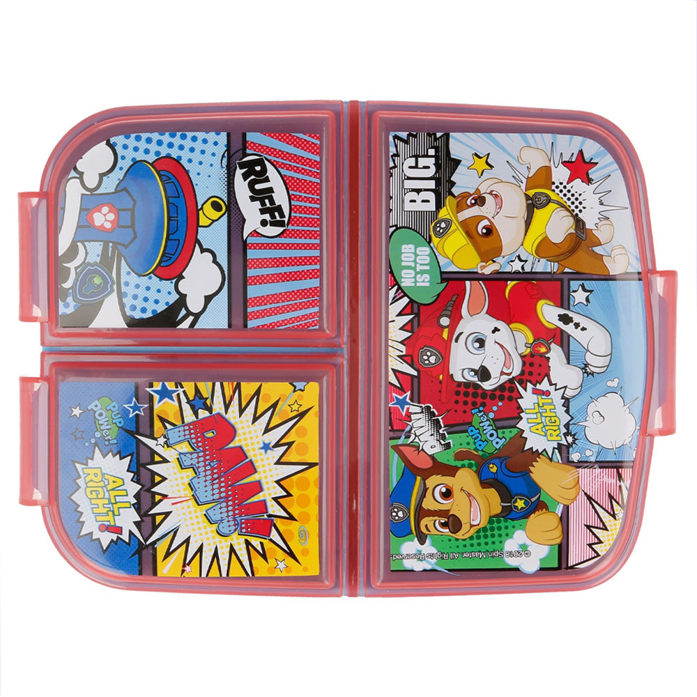 Stor Paw Patrol Comic Multi-Sandwich Maker / 300 ml with 3 Compartments / BPA Free / Lunch Box for Kids / School / Nursery
