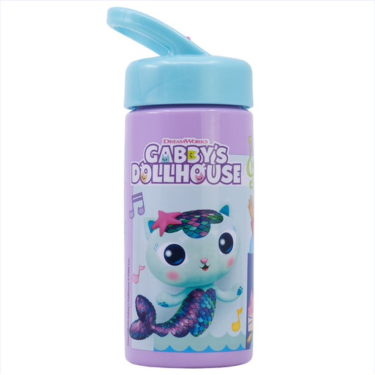 PP Playground Bottle 410 ml Gabby's Dollhouse / Bouteille d'eau de sport avec paille et poignée intégrée