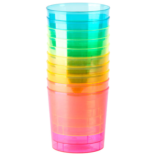 Verres à Mojito 100 % réutilisables, couleurs assorties, 330 cc, lot de 10