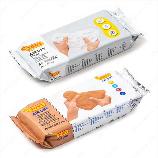Jovi Air Dry Clay/Pasta para modelar endurecible al aire 250 g/Terracota y blanco