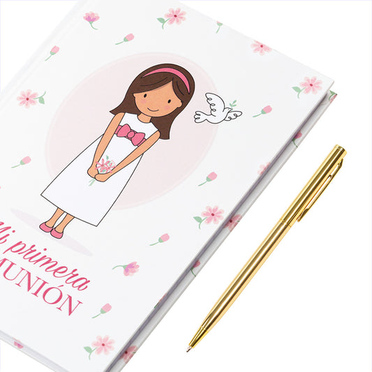 Carnet de communion fille avec stylo