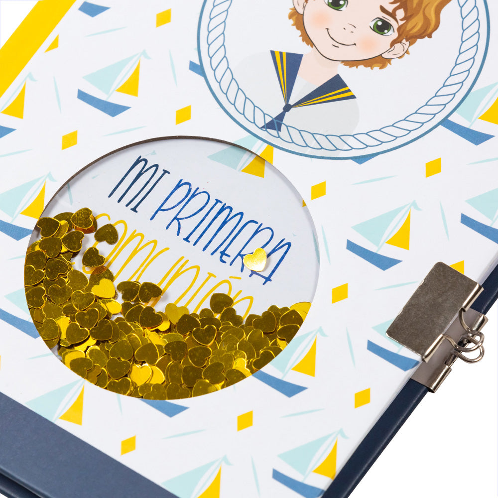 Journal avec clé et stylo Journal de première communion enfant à paillettes / Journal 96 feuilles