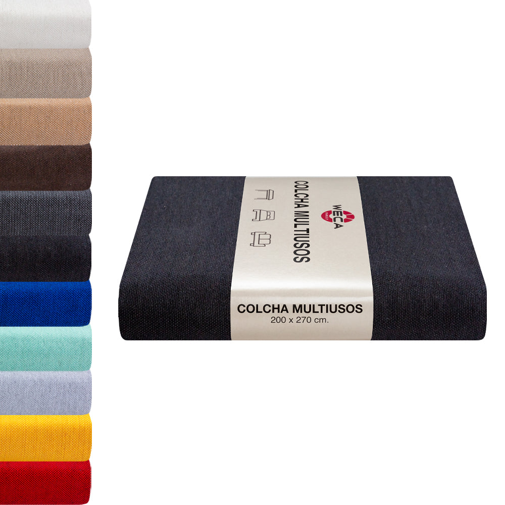 Colcha multiusos monocroma algodón poliéster para sofá y cama varios colores