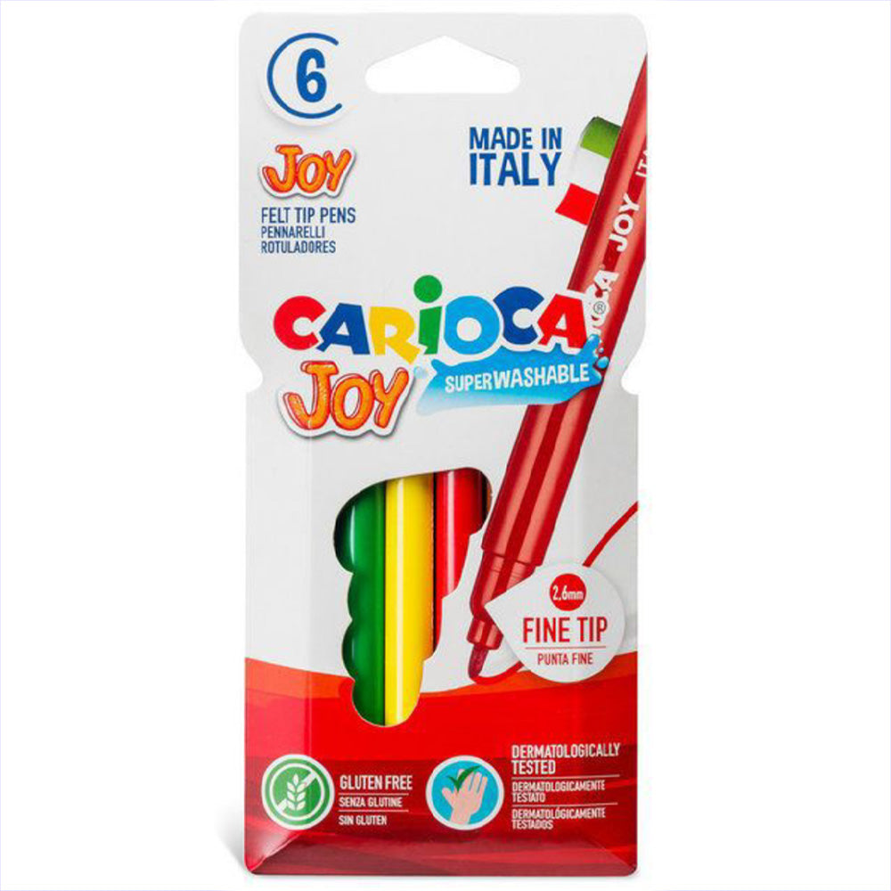Carioca joy/ Rotulador super washable pack de 6 rotuladores/ Rotuladores escolares - LIMÓN ARTES