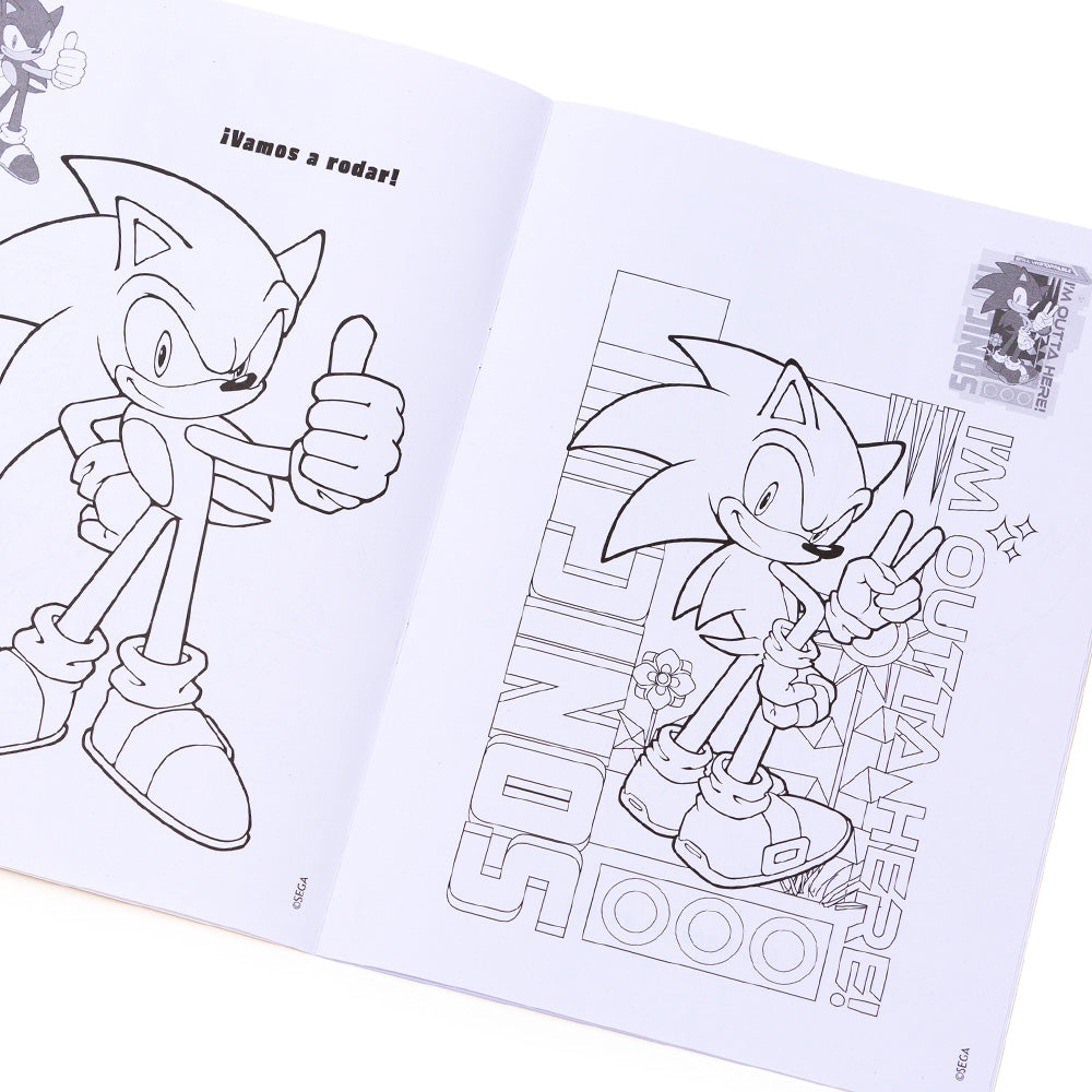 Livre de coloriage Sonic avec autocollants / Livre de peinture pour enfants / Dessin artistique à faire soi-même
