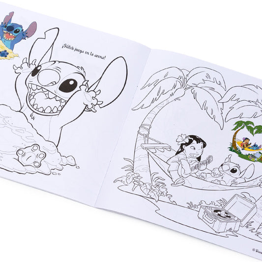 Children's coloring book with stickers / DIY Disney Stitch art drawing