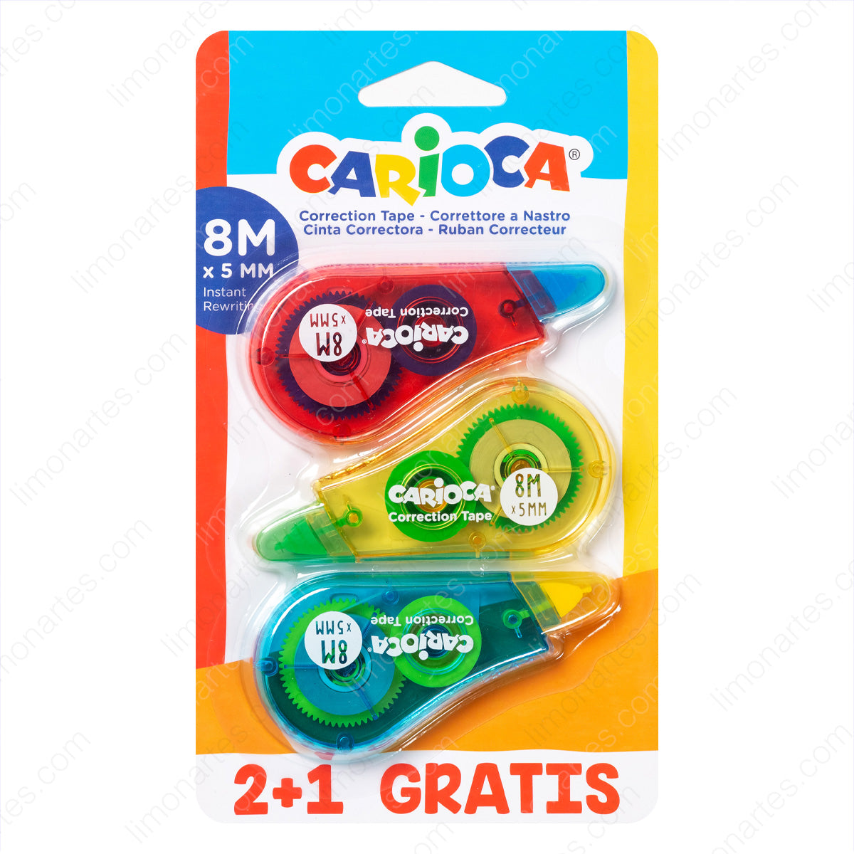Carioca Ruban correcteur/8mx5mm/Pack 3 unités
