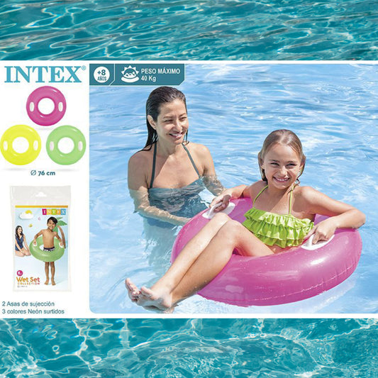 Bouée fluo 76 cm avec 2 poignées de maintien / 3 Coloris disponibles