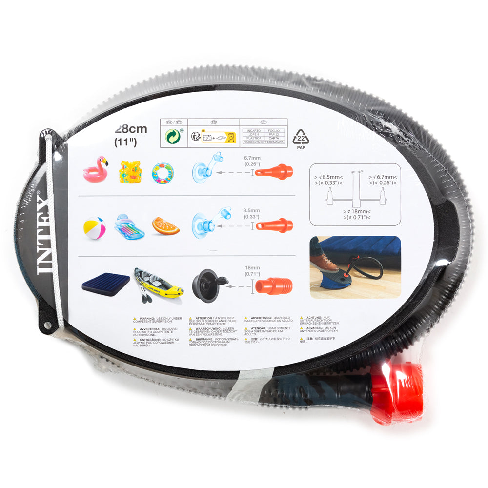 Intex foot inflator with 3 nozzles 28 cm