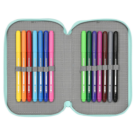 Double Small Pencil Case 28 Pcs Peppa Pig "Cozy Corner"