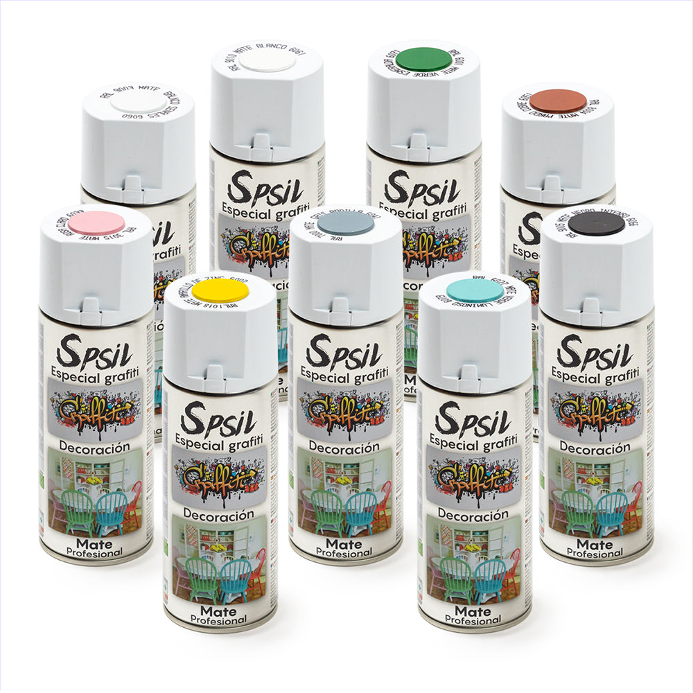 SPSIL Pintura Spray 400ml, ( Blanco Satinado 8578, Paquete de 1 ),Spray  Acrílico para Metal / Madera / Plástico