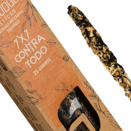 Encens biologique AUM Fragrances 25gr - 7x7 contre tout / Fait main en Inde avec des ingrédients naturels / Sans produits toxiques