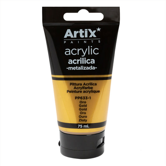 Pintura acrilica 75 ml Artix / Disponible en oro y plata - LIMÓN ARTES