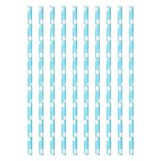 Lot de 10 pailles de fête bleues