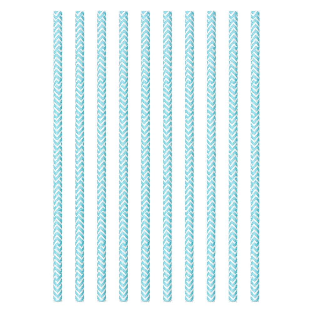Lot de 10 pailles de fête bleues