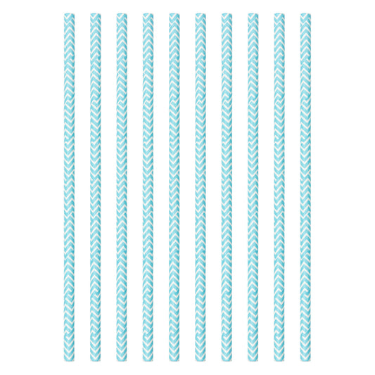Lot de 10 pailles de fête bleues