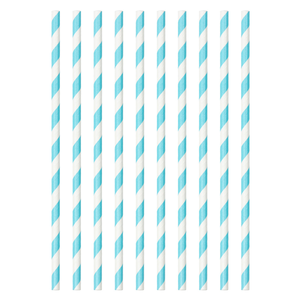 Lot de 10 pailles de fête bleues