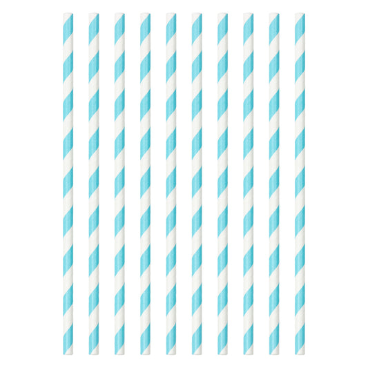 Lot de 10 pailles de fête bleues