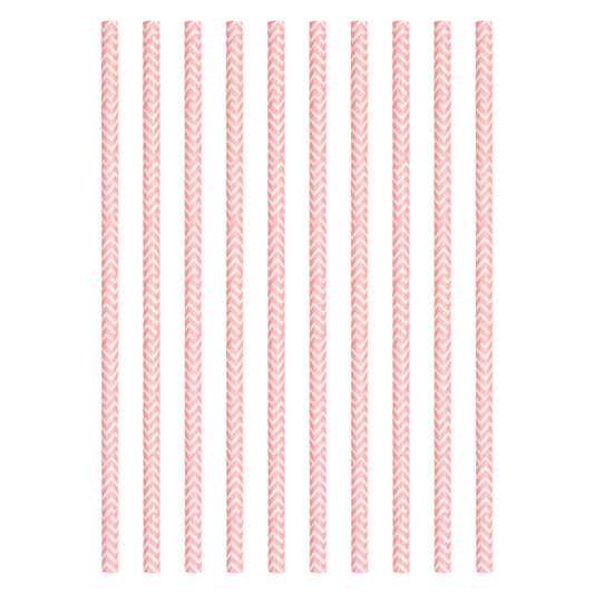 Lot de 10 pailles de fête roses
