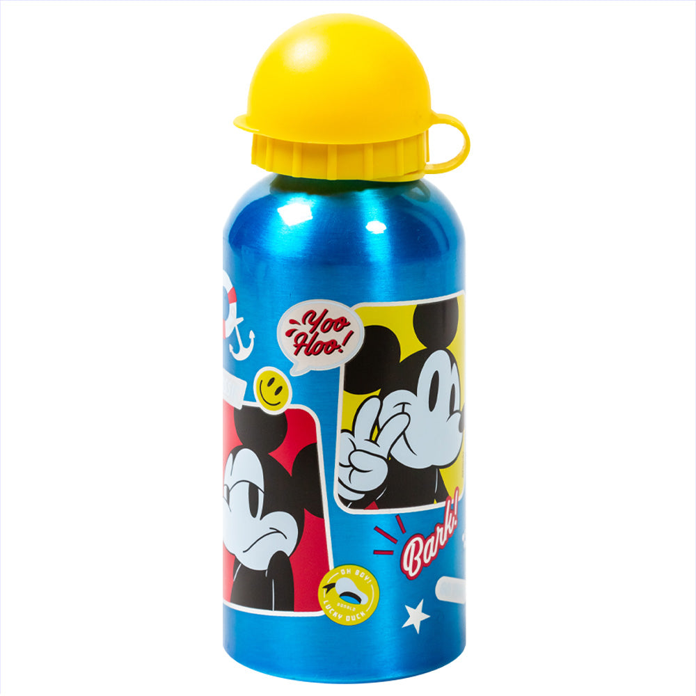 Botella de aluminio para niños 400 ml Mickey Mouse Fun-Tastic / Cantimplora infantil / Botella de agua reutilizable