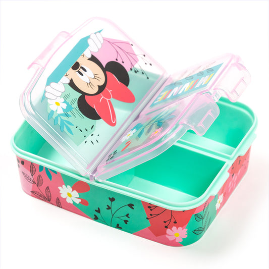 Stor Boîte à sandwich multiple Minnie Mouse/ 300 ml avec 3 compartiments/ Sans BPA/ Boîte à lunch pour enfants/École/Crèche