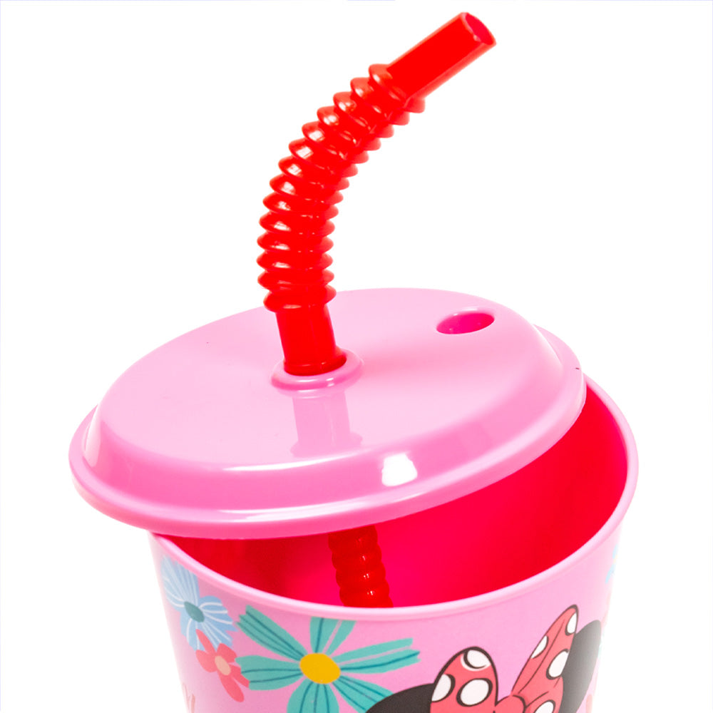 Vaso infantil reutilizable con tapa y pajita de 430 ml Minnie Mouse - LIMÓN ARTES