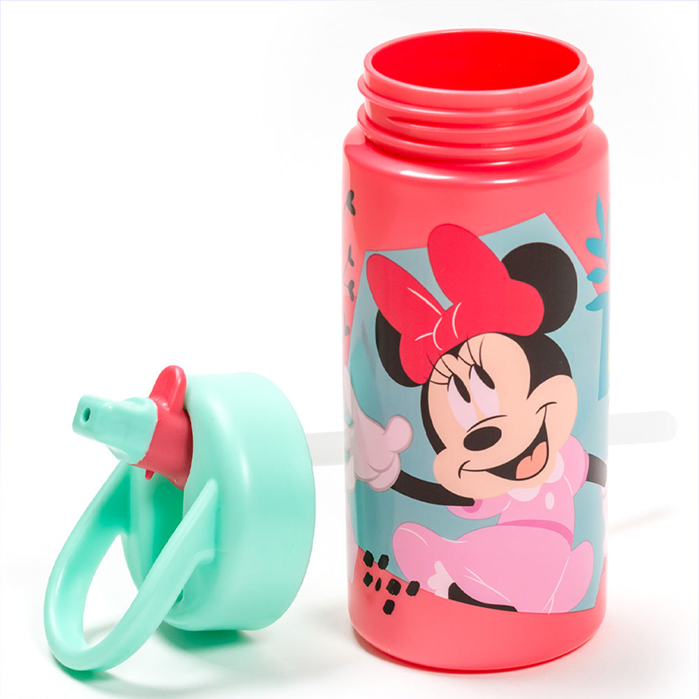 Botella PP Playground 410 ml Minnie Mouse/ Botella de agua deportiva con pajita y asa incorporada