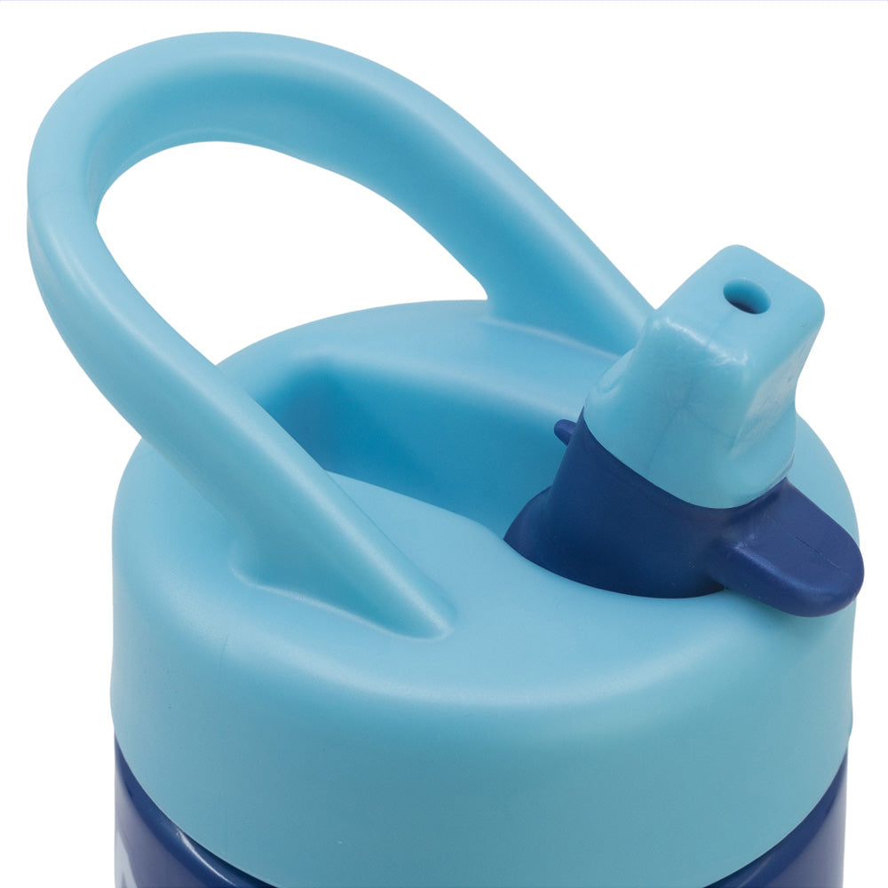Botella PP Playground 410 ml Stitch Palms / Botella de agua deportiva con pajita y asa incorporada