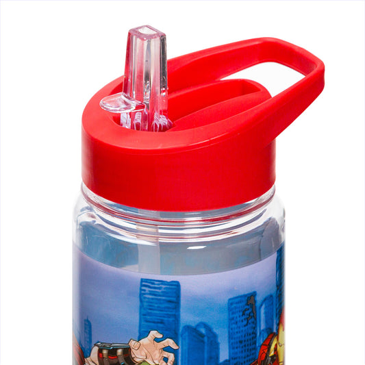 Botella infantil Avengers 650 ml con pajita y asa incorporada Libre de BPA