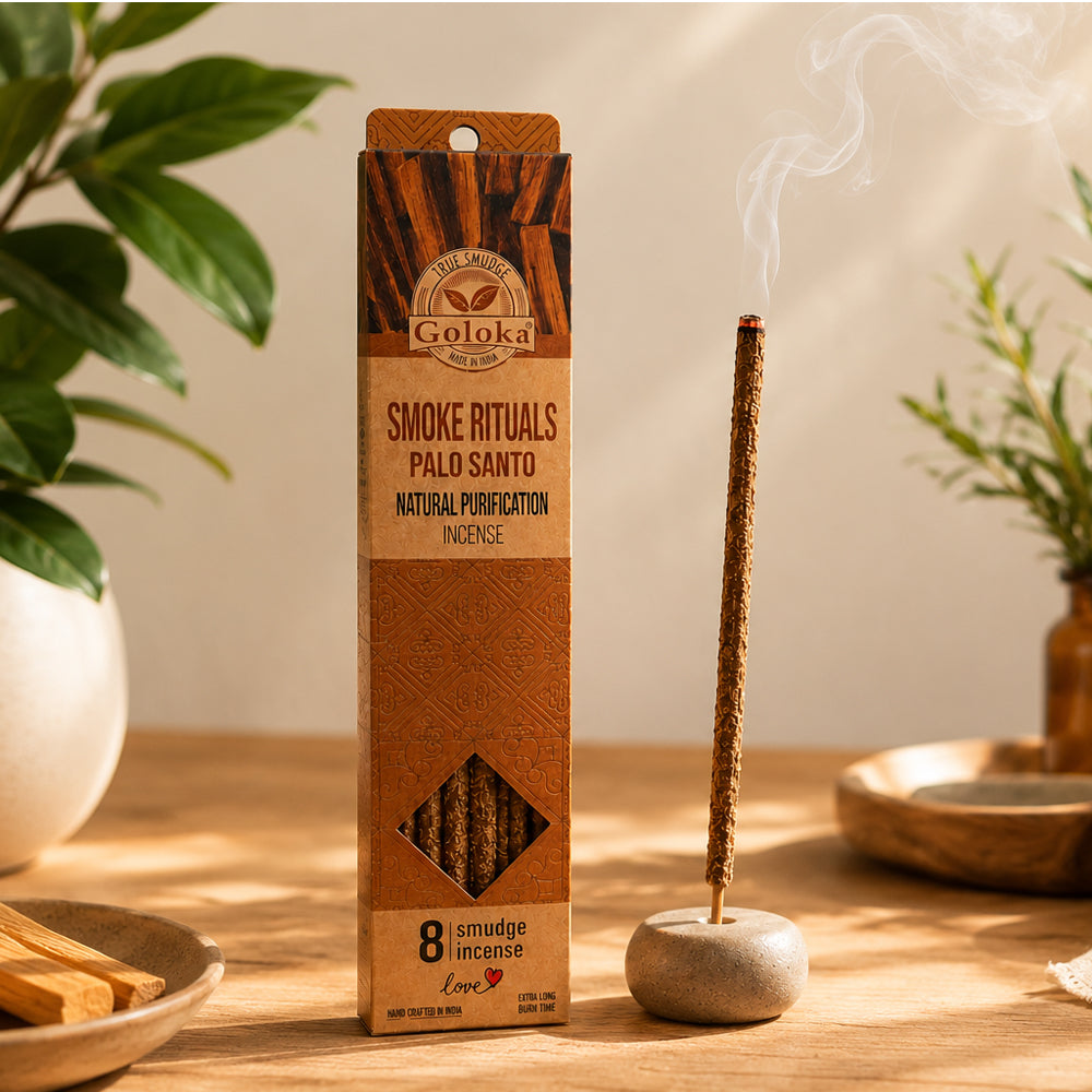 Incienso Natural Palo Santo Goloka Smoke Rituals 8 Varillas Purificación India