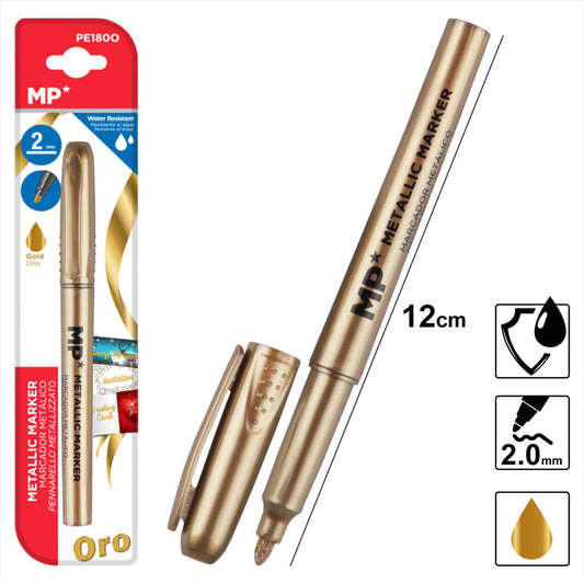 Gold metallic marker 2 mm MP / Ideal for painting, school, home and office use