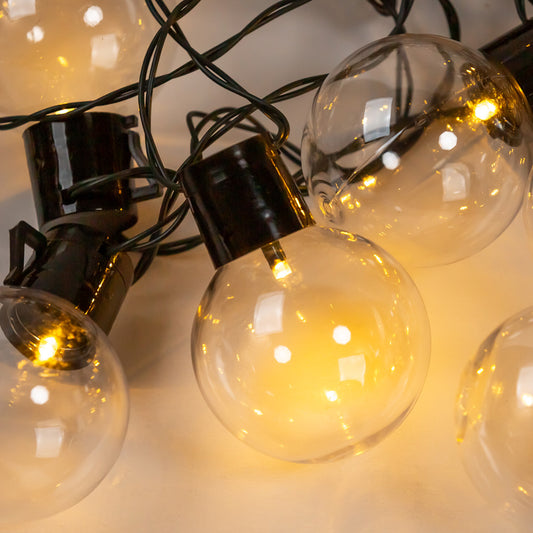 Guirlande Boules LED Solaire Chaude 10M / Idéale pour décorer le sapin de Noël