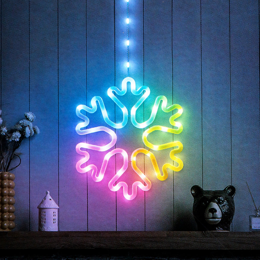 Flocon de neige RVB 27 cm APP avec télécommande/Lampe décorative de Noël