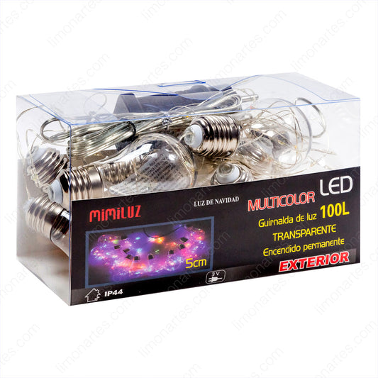 Multicolor/ guirnalda de luz/ 100 bombillas/d-668 - LIMÓN ARTES