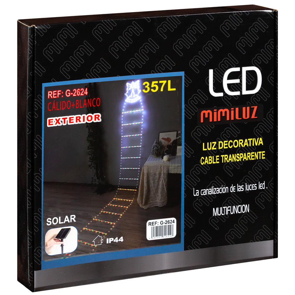 Solar Escalera LED con bombillas de dos colores / Luz decorativa Navidad