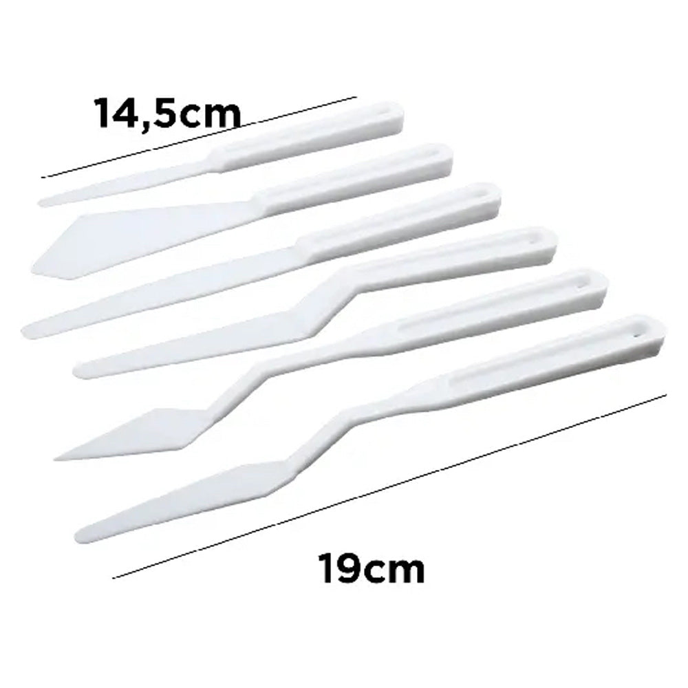 Spatules de peinture en plastique Set 6 pcs Artix