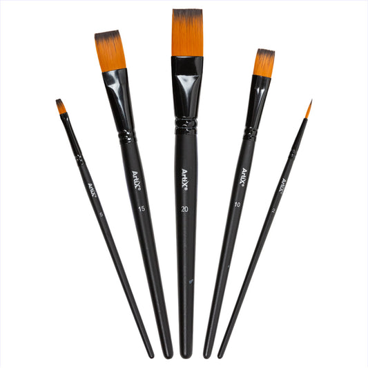 Artix Synthetic Professional Short Brush Set 5 units