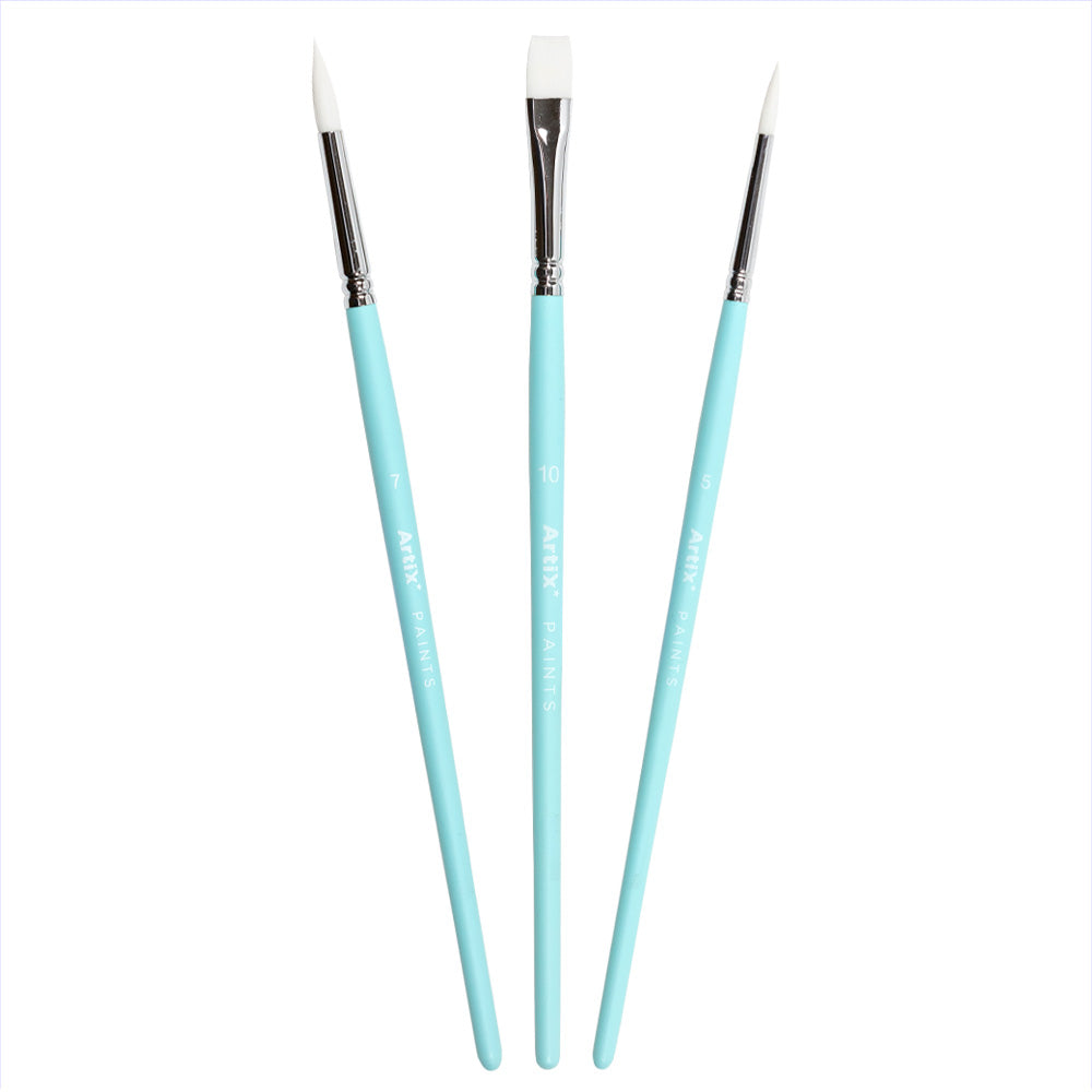 Artix Professional Ensemble de pinceaux bleu clair 3 pcs.