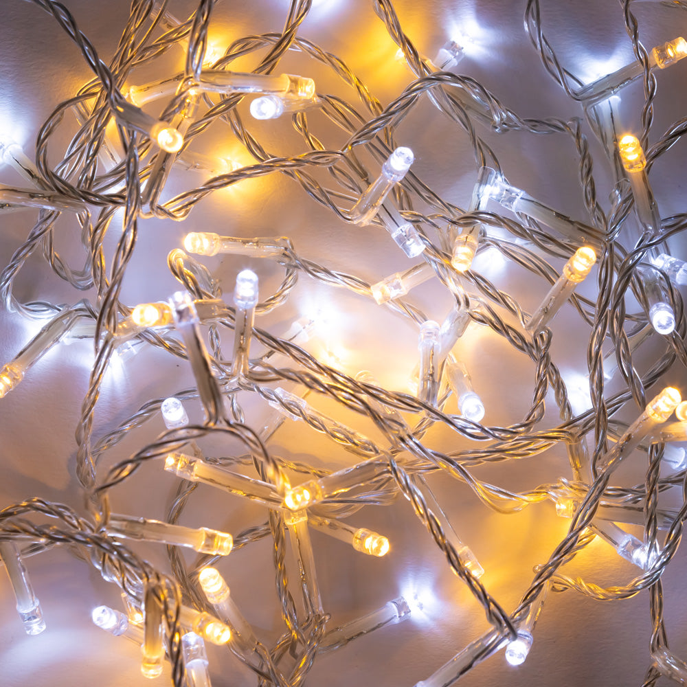 LED Calida y blanco Luz decorativa Navidad 5M 100L